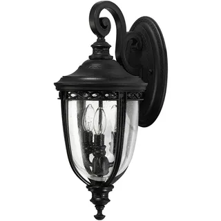 Außenleuchte Stahl Glas IP44 wetterfest E14 h:50cm Laterne Wand Lampe Haus Hof