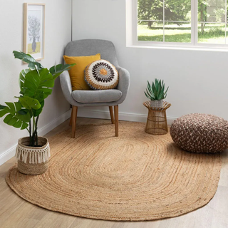 Steffensmeier Flachgewebeteppich 200/290 cm Goa Oval , Naturfarben , Naturmaterialen , 200x290 cm , für Fußbodenheizung geeignet , Teppiche und Böden, Teppiche, Flachwebteppiche