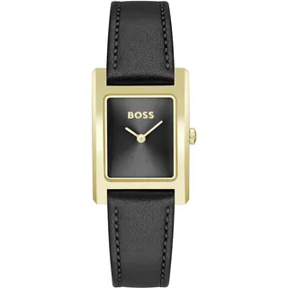 BOSS Zwei-Zeiger-Quarzwerk-Uhr für Damen Kollektion Lucy mit Schwarzes Lederarmband - 1502742