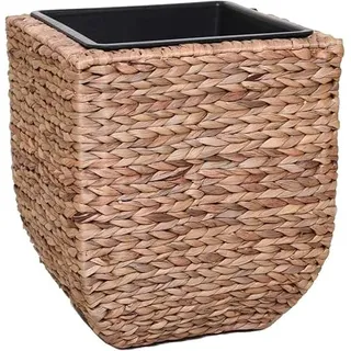 VIVANNO Pflanzkübel Wasserhyazinthe Asia 40 Natur Blumentopf 40x35x35 cm | Nachhaltiges Pflanzgefäß aus Handarbeit, inkl. PE-Einsatz, eleganter Pflanzen-Kübel für Innenräume in Natur-Optik.