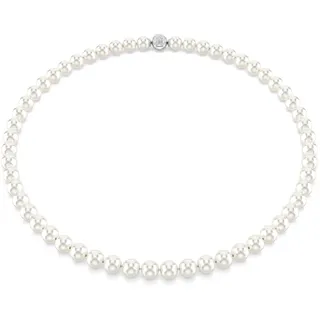 Swarovski Matrix Halskette, Kristallperle, Weiß, Rhodiniert