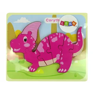 Holzpuzzle Dinosaurier Corythosaurus Rosa Spinosaurus Lila
