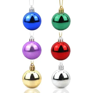 Youery 12 Stück Weihnachtskugeln Kunststoff, Christbaumkugeln Bunt,Baumschmuck Weihnachtskugeln, Christbaumschmuck Hängedekorationen, Plastikkugel Tannenbaum Schmuck Set (3cm 12 STK)