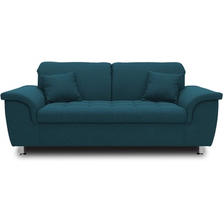 DOMO. collection Sofa Franzi, 2-Sitzer Couch, 2er Garnitur mit Nackenfunktion, Polstergarnitur 190 x 105 x 81 cm (BxTxH), türkis (blau)