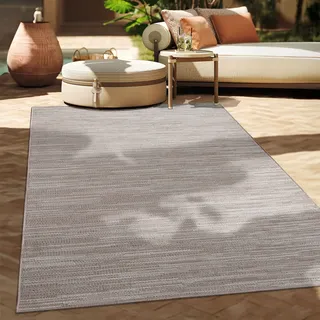 Outdoor Teppich Flachgewebe modern Boho Ethno wetterfest Außenbereich Grösse 300x400 cm - Beige