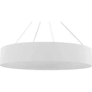 BELIANI LED Hängelampe Weiß Stahl u. Acryl ø 60 cm Rund Ringform mit Langem Kabel Modern für Flur Küche Esstisch Wohnküche Hohe Decken Innenräume - Weiß