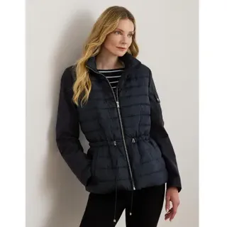 Lauren Ralph Lauren für Damen. 297979536003 Steppjacke mit marineblauem Trichterkragen (M), Lässig, Recyceltes Polyester, Nachhaltig