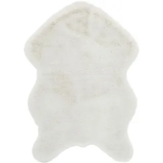 Boxxx Kunstfell , Weiß , Textil, Fell , Tierform , 60x90 cm , Reach, AZO-frei, Bsci , für Fußbodenheizung geeignet, waschbar, rutschfeste Unterfläche , Teppiche und Böden, Teppiche, Schaffelle & Kuhfelle