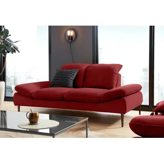 W.Schillig 2-Sitzer Chenille-Flachgewebe rot