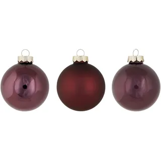 Cosy Home 24er Set Weihnachtskugeln Glas Lila Matt Glänzend Ø 6cm