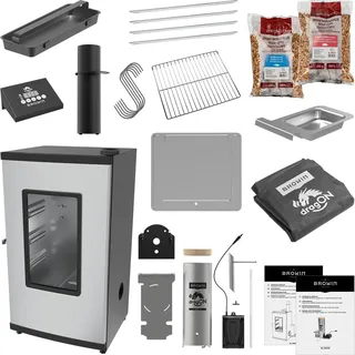 BROWIN® Räucherofen DragON 330275 mit Rauchgenerator XXL Set | Hochwertiger Räucherschrank für authentisches Räuchererlebnis | Inklusive umfangreichem Räucherzubehör Smoker-Set