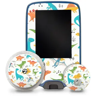 Aufkleber Set passend für Freestyle Libre 2 + 3 Lesegerät + Sensor R229 Dinos