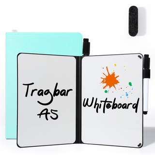 Whiteboard Klein A5 Kein Magnet, 22 x 17cm Mini Tragbar Memoboard Doppelseitiges Whiteboard Abwischbar Harte Schale für Büro, Schule, Zuhause - inkl. 1 Marker mit Radierspitze