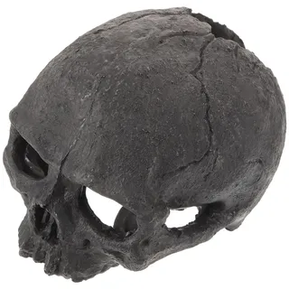 DOITOOL Aquarium Skull Dekoration Fisch Tank Versteck aus Robustem Harz Halloween Deko Schädel Höhle für Fische und Garnelen Schwarz Vielseitig für Aquarium und Büro Geeignet
