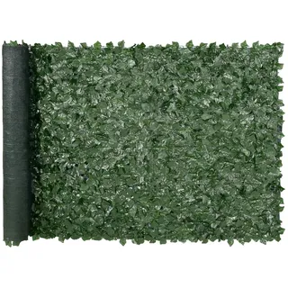 VEVOR Efeu Sichtschutzzaun, 2440 x 1830 mm Künstliche Grüne Wand, Efeu Zaun mit Verstärktem Gelenk, Kunsthecken Weinblatt Dekoration für Garten, Hof, Balkon, Terrasse Nachbildung, 59 x 118 in, Dunkelgrüner Hintergrund-b - Grün