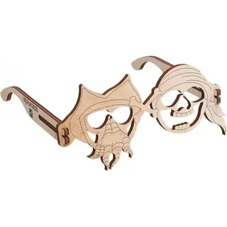 modellbausatz Brille Piraten 14 x 14 cm Holz 3-teilig