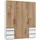 Drehtürenschrank Level 200 x 236 x 58 cm Eichefarben/Weiß