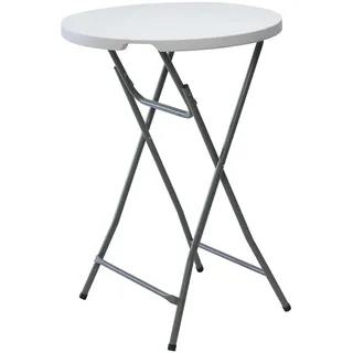 BAKAJI Lifetime Travel Stehtisch-/Garten-/Klapp-/Cocktailtisch, klappbar, 80 x 80 x 110 cm, weiß