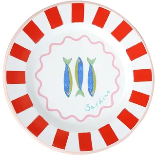 Talking Tables Emaille-Dinnerteller 25 cm Fisch-Design