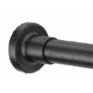 Duschvorhangstange, verstellbar, 81,3 cm - 203,2 cm, ohne Bohren, Gardinenstange, schwarz, Spannung, Duschvorhangstange, Edelstahl, rostfreie Duschstangen für Badezimmer, Duschkabine