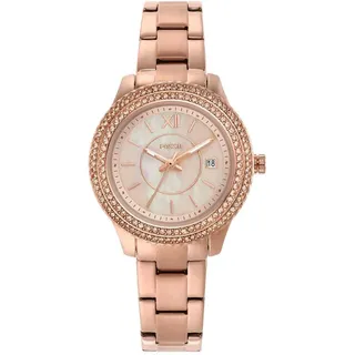 Fossil Stella Watch für Damen, Quarz-Dreizeiger-Datumswerk mit Edelstahlarmband