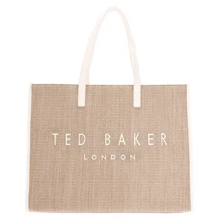 Ted Baker Shopper Pallmer Faux Raffia Large Icon Bag Ivory beige - Beige