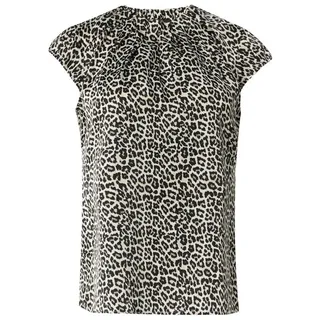 Comma, Gemusterte Satinbluse Beige 38