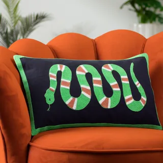 furn. Möbel. Korallenschlange bestickte 100% Baumwollkissenabdeckung