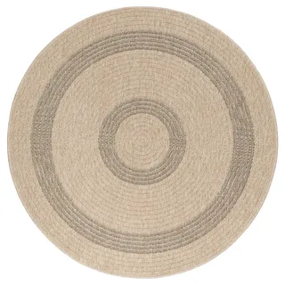 Novel Outdoorteppich , Schwarz, Beige , Textil , Abstraktes , rund , Oeko-Tex® Standard 100 , pflegeleicht , Teppiche und Böden, Teppiche, Runde Teppiche