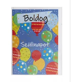 Glückwünsche zum Geburtstag Ungarisch - 13 x 19 cm - blau