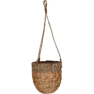 Hängeampel aus Wasserhyazinthe und Seegras Ø 16 cm x 15 cm Natur