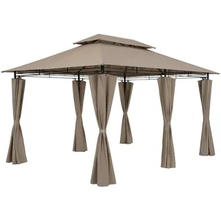 CASARIA Pavillon Topas 4 x 3 m inkl. 4 Seitenteile Taupe