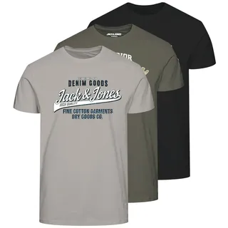JACK & JONES Male T-Shirt 3er-Pack Logo T-Shirt