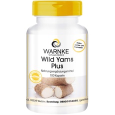 Wild Yams Extrakt Kapseln - Plus Vitamin C & E, Beta-Carotin, Zink & Selen - hochdosiert & vegan - 20% Diosgenin - 100 Kapseln | Warnke Vitalstoffe