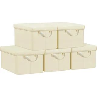 Aufbewahrungsbox aus Stoff - Faltbare Kleiderbox mit Deckel - 36 L - 43x26x33 cm - Vliesstoff - Größe M - Blau