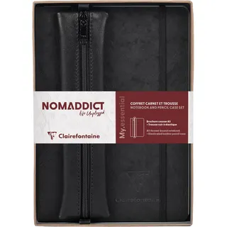 Clairefontaine 793468C Notizbuch A5 liniert Schwarz Nomaddict