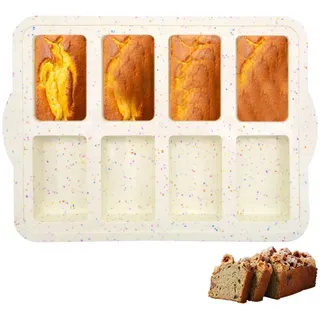 OVBOVA Moule Gateau Silicone Mini Baguette Backblech,Silikon Baguette Backform,Brötchenbackformen,French Brotform, Silikonformen 8 Hohlräume Backform Brötchen