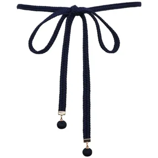 Whakano 1 Stück Geflochtene Taille Gürtel Damen,Dekorativen Taillengürtel Kleidgürtel,Schmaler Gürtel Frauen,Taillenkette,Kettengürtel für Kleid Jeans Rock Langen Hemden,148 cm,Marineblau