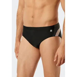 Badeslip SCHIESSER "Nautical Active", Herren, Gr. 4, N-Gr, schwarz (000, schwarz), Gewirkt, Obermaterial: 82% Polyamid, 18% Elasthan, Badehosen Badeslip, mit komfortablem Innenslip, Bindekordel