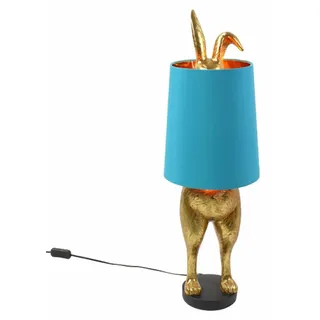 Werner Voß Tischleuchte Hiding Bunny Gold Türkis, Tischlampe, Polyresin, 74 cm, 50440 - Blau