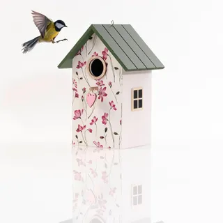 Boltze Home Nistkasten Lilliana 15/12/22 cm , Weiß , Holz , 12x22x15 cm , Dekoration, Gartendeko