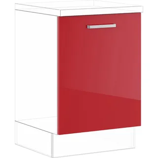 Impuls Küchen Türfront »"Turin", Breite/Höhe: 60/71,7 cm«, für einen vollintegrierten Geschirrspüler rot