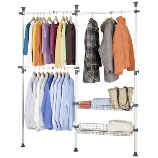 Wenko Garderobenständer Herkules Duo 164-215 x 165-300 x 38 cm Weiß