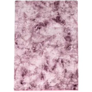 Carpet City Hochflor-Teppich »TOLEDO500« rechteckig 27 mm Höhe besonders weich, 3D-Effekt, Uni-Farben, pink