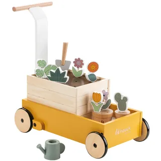 hauck Learn to Walk Plants – Lauflernwagen aus Holz für Babys ab 12 Monaten mit Gärtner-Zubehör, Bremssystem, Pflanzbox & Stauraum, FSC® Zertifiziert, Laufhilfe & Rollenspiel für Haus und Garten