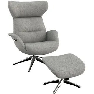 flexlux Relaxsessel More Polyester 90 x 107 x 89 cm grau mit Kopfteil