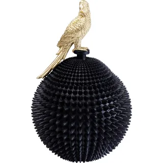 Kare Deko Dose Parrot, Schwarz/Gold, XXL, Aufbewahrungsdose, Papagei Motiv, Vorratsdose mit Deckel, 40x26x26 cm (H/B/T)