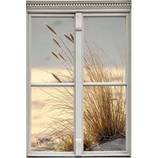 queence Wandsticker »Düne« Wandsticker, Wandbild, selbstklebend, 3D, Fenster, beige