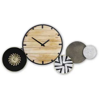 ZEP Wanduhr FERRARA Metall Holz 80x41x4 cm
