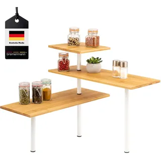 bremermann Bambus-Eckregal 45 x 40 x 45 cm Weiß
